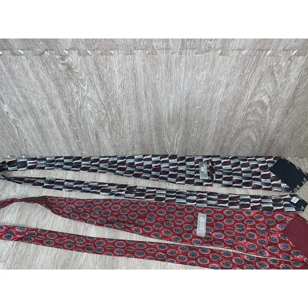 Stafford Set of‎ 4 Men's Designer Ties Geometric Pattern Multicolor